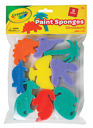 Crayola Dinosaur Paint Sponges Assorted Colors Pack Of 9 Sponges - Office  Depot